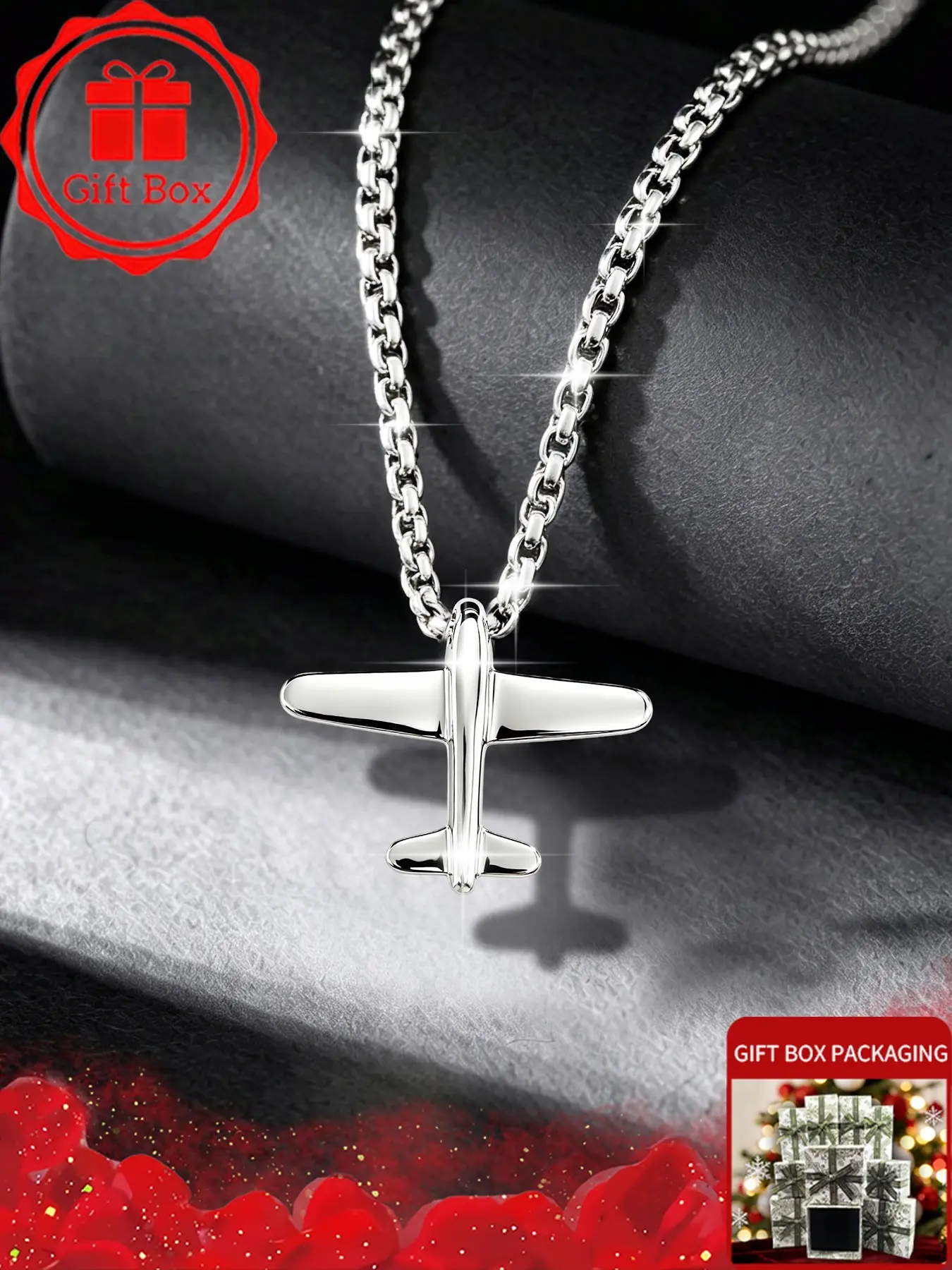 Minimalist Airplane Pendant Necklace for Men Women, Premium 304 Stainless Steel Chain, Long Distance Relationship LDR Gift, Cute Jet Aircraft Charm Choker, Unisex Couples Matching Traveling Jewelry, Anti-Tarnish Waterproof Present.