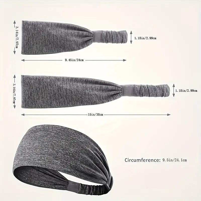 [Mother's Day Gifts]5 Pack Non-Slip Sweat-Wicking Sports Headbands, High Elastic & Comfortable for Yoga Fitness Running, Unisex Design