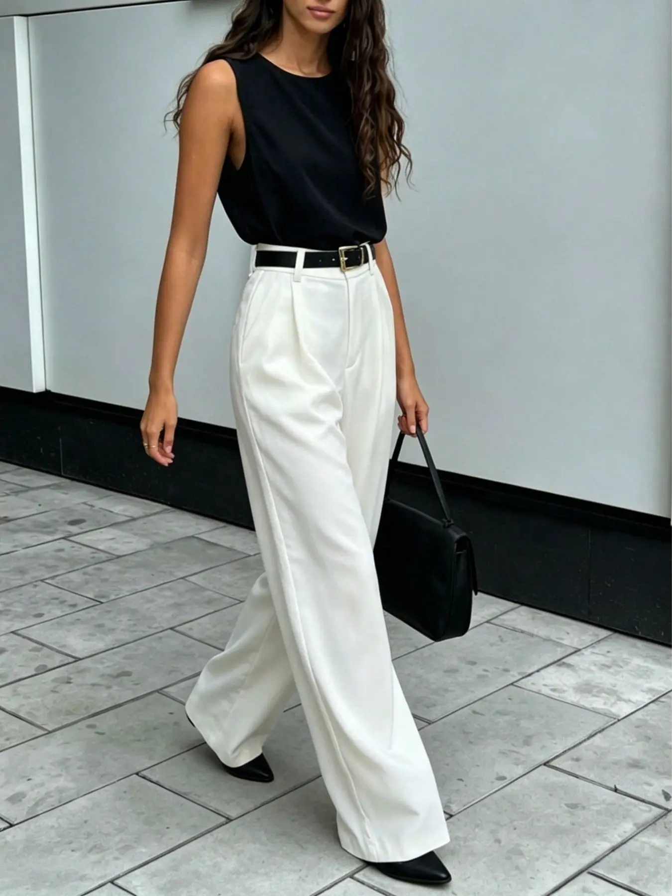 Light Mature Style Elegance Suit Pants, High Waist Flowy Wide Leg Pants, Formal Office Wear Slimming Pear Shape Women's Fashion Pants