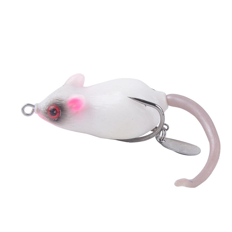 Topwater Frog Lure 4.5cm 10.5g Rat Mouse Shape with Blade Double Hooks Soft Fishing Bait