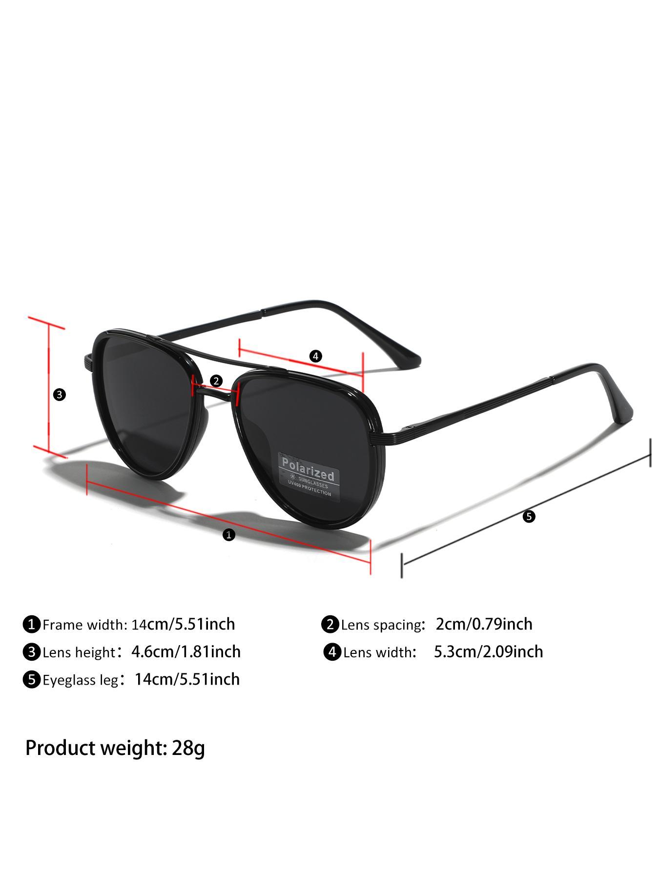 Unisex Vintage Metal Frame Sunglasses, Aviator Polarized Sunglasses, Trendy Casual Sunglasses for Travel Use, Fashion Accessories for Outdoor Activities