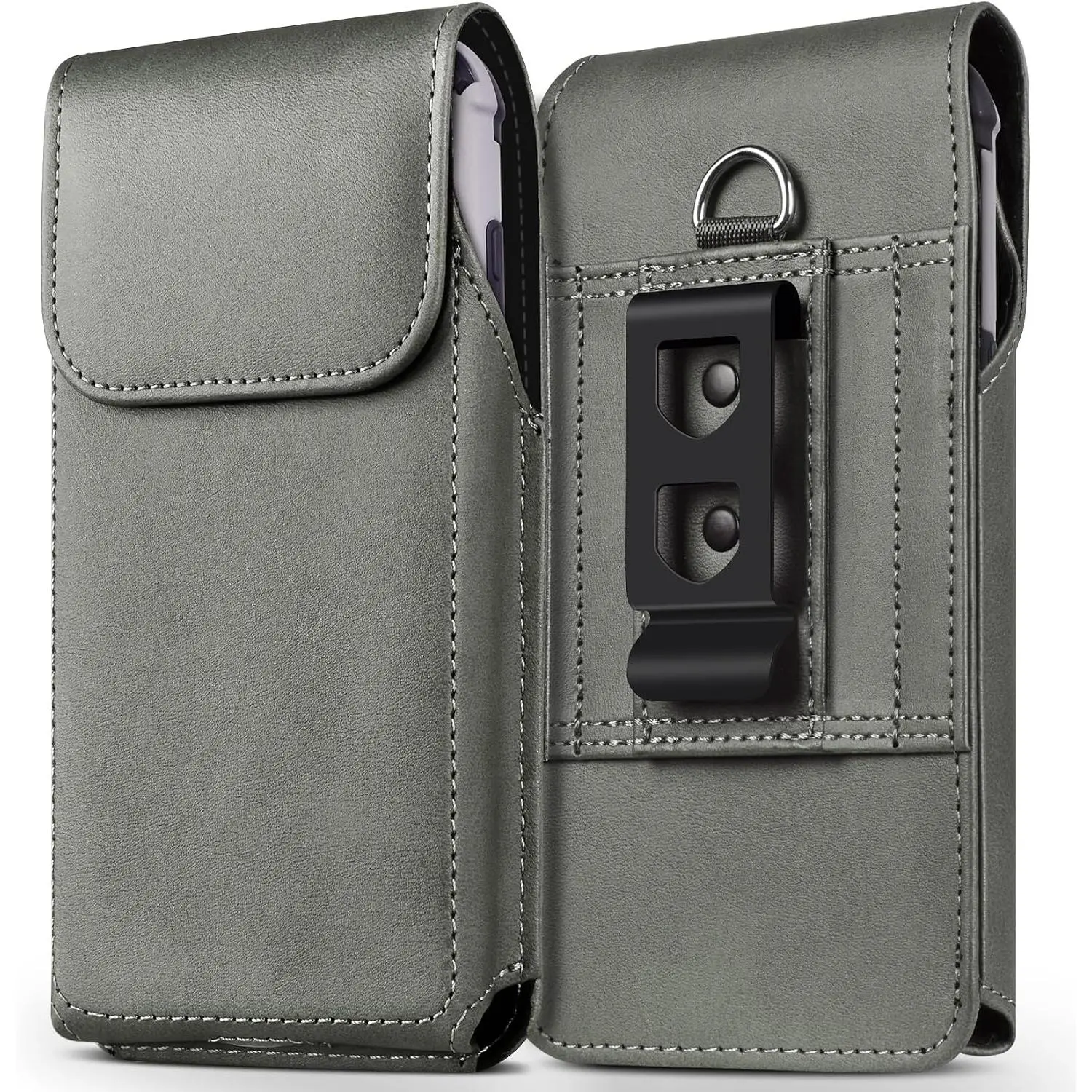 Leather Phone Holster with Belt Clip for Galaxy S20-S26 Ultra Grey | Secure  Closure, Bottom  Opening, Durability, for Outdoor Business Professionals Construction Workers