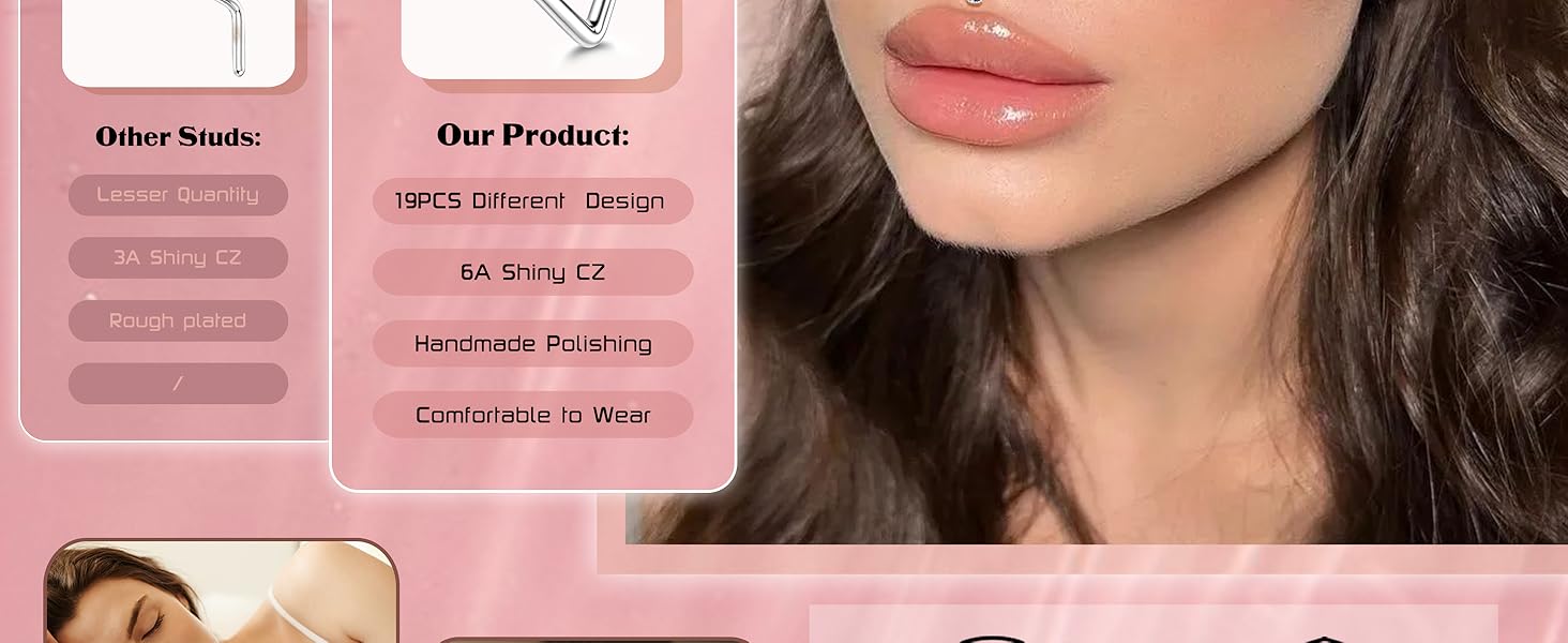 Trendy Summer Nose Rings L Shaped Hypoallergenic Stainless Steel Nose Ring-Dangle CZ Butterfly Flower Nose Studs Hoops Piercings Jewelry Gift for Women Men 20G Pink/Blue/Clear Trendy Summer Nose Rings L Shaped Hypoallergenic Stainless Steel Nose Ring-Dangle CZ Butterfly Flower Nose Studs Hoops Piercings Jewelry Gift for Women Men 20G Pink/Blue/Clear