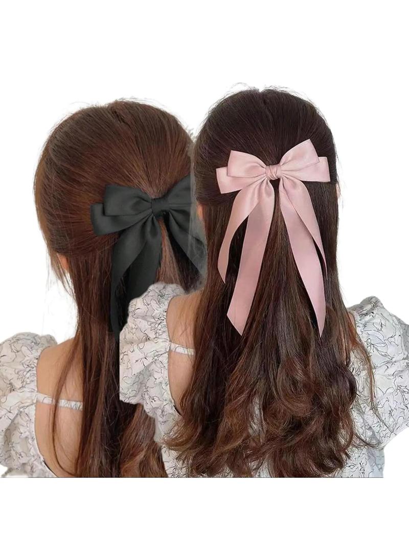 Women's Elegant Trendy Bowknot Decorated Hair Clip, Simple Style Plain Color Hair Clip, Fashionable Hair Accessories for Daily & Party Decoration for Women