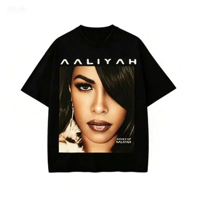 Aaliyahs 2000S Washed T Shirt Streetwear Hip Hop Novelty T-Shirt Tee Shirt For Men Women Cotton Stre