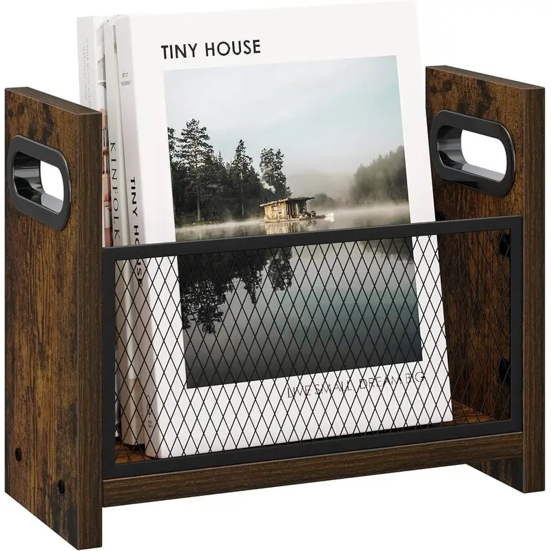 Magazine Holder for Magazines Books Newspapers in Home Office, Magazine Basket, Magazine Storage, Magazine File Holder for Desktop, Small