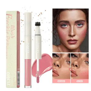 Blush and Freckle Pen Set, Long-Lasting Matte, Natural Multifunctional Dual-Ended Freckle Makeup, Blush Liquid, Powder Form