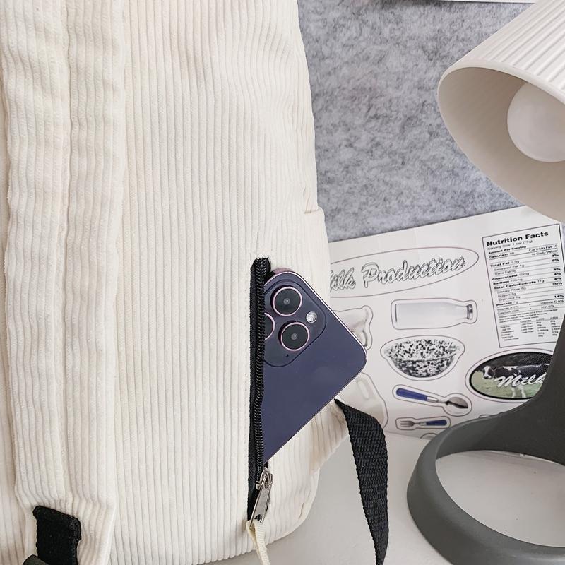 Vintage Boy Girl Corduroy Green School Bag Men Women Laptop College Backpack Cool Lady Student Fashion Female Travel BookBag New