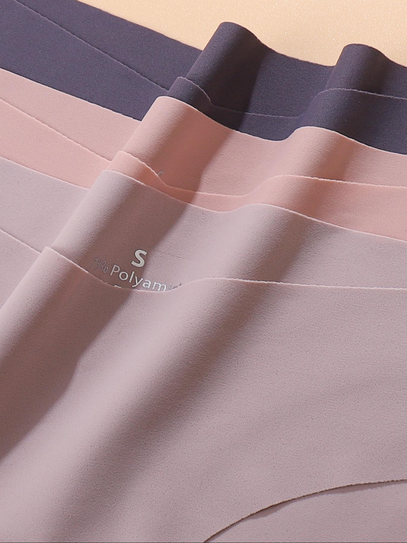 Women's Solid Color/All Over Print Seamless Panty, Soft Comfy Breathable Knicker for Everyday Wear, Underwear for All Seasons