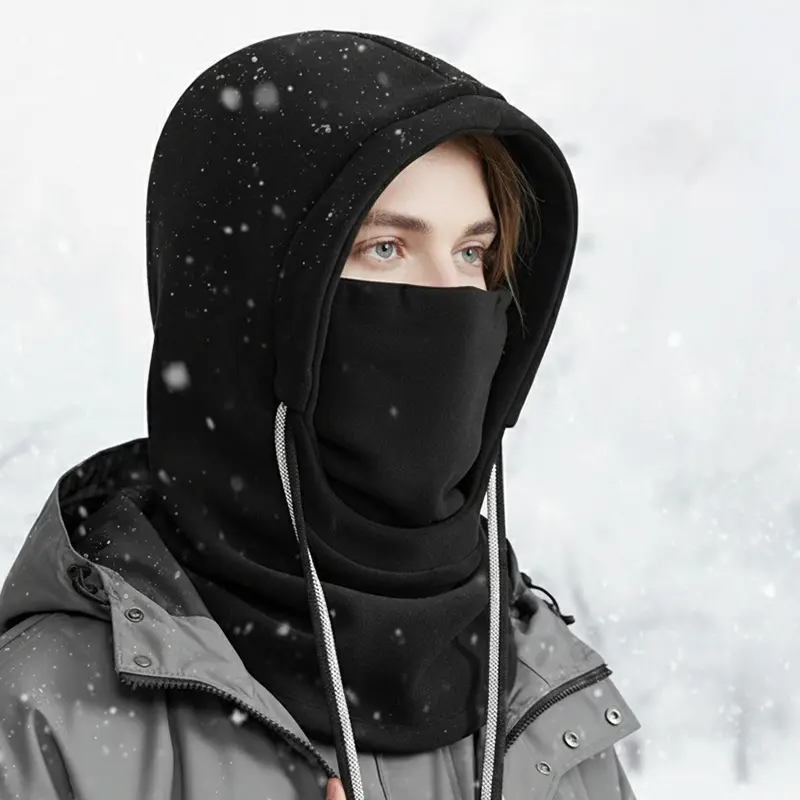 Unisex Thermal Cold Proof Pull over Hat Winter Cycling Face Mask Neck Warmer Combo Multifunctional Neck Gaiter Helmet Liner Hat Ideal for Motorcycle Riding Skiing Running and Various Outdoor Cold Weather Activities Windproof Full Face Protection Hat
