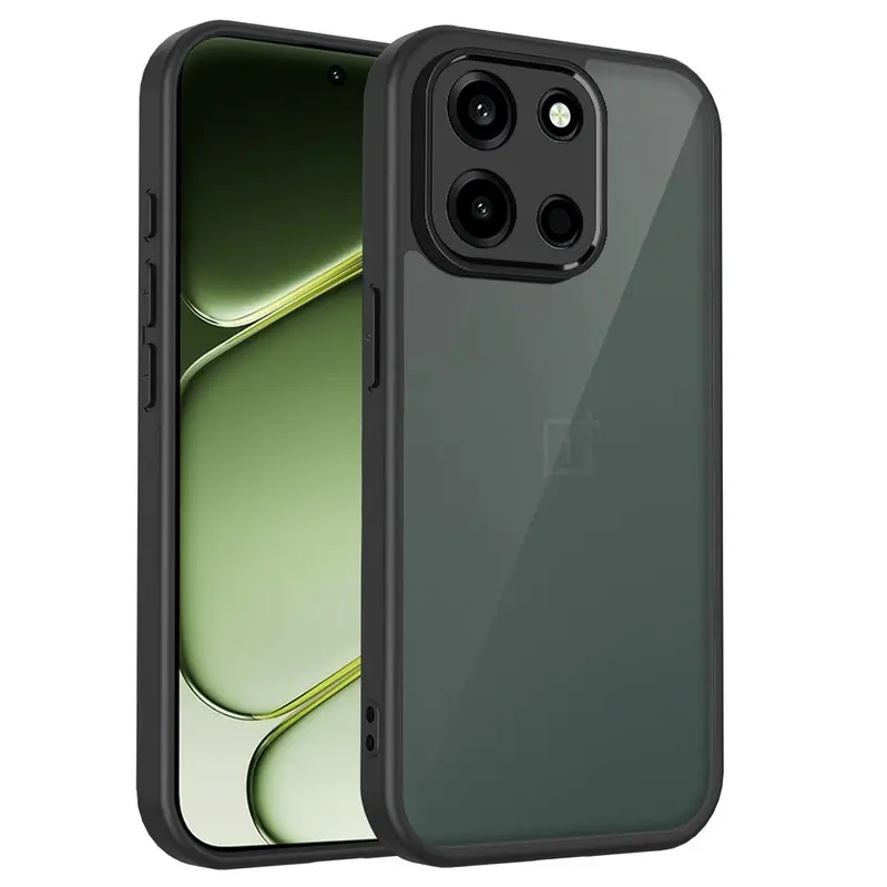 For the OnePlus Nord 6/5/4 Matt Black Phone Case  a non-slip, shock-absorbing protective case made from soft silicone and PC,