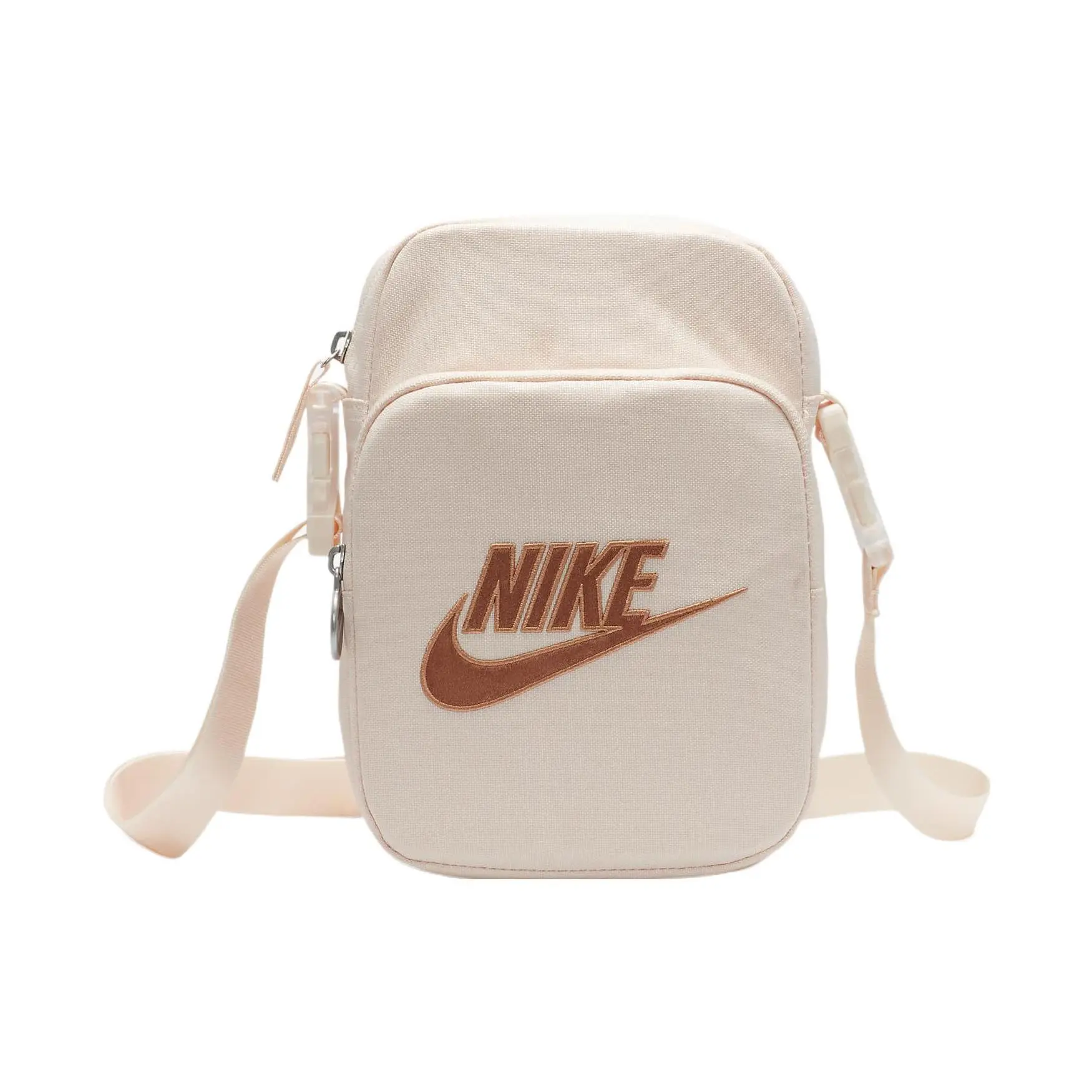 Nike Adjustable Detachable Crossbody Bag – Unisex Fashionable Polyester Sling Bag in Guava Ice and Amber Brown