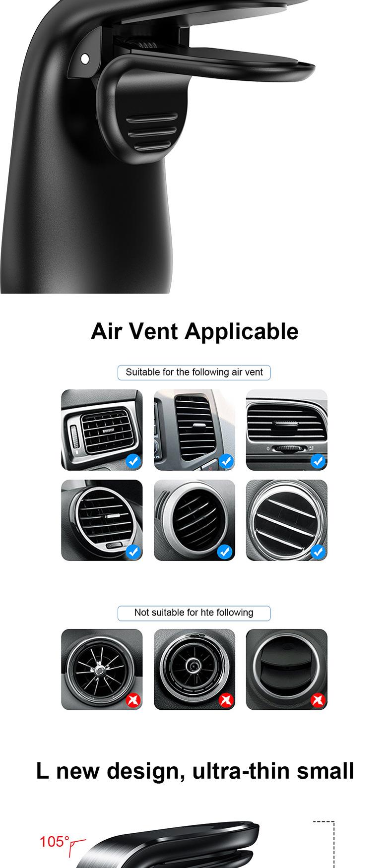 Magnetic Car Phone Holder Air Vent Clip Mount Rotation Cellphone GPS Support