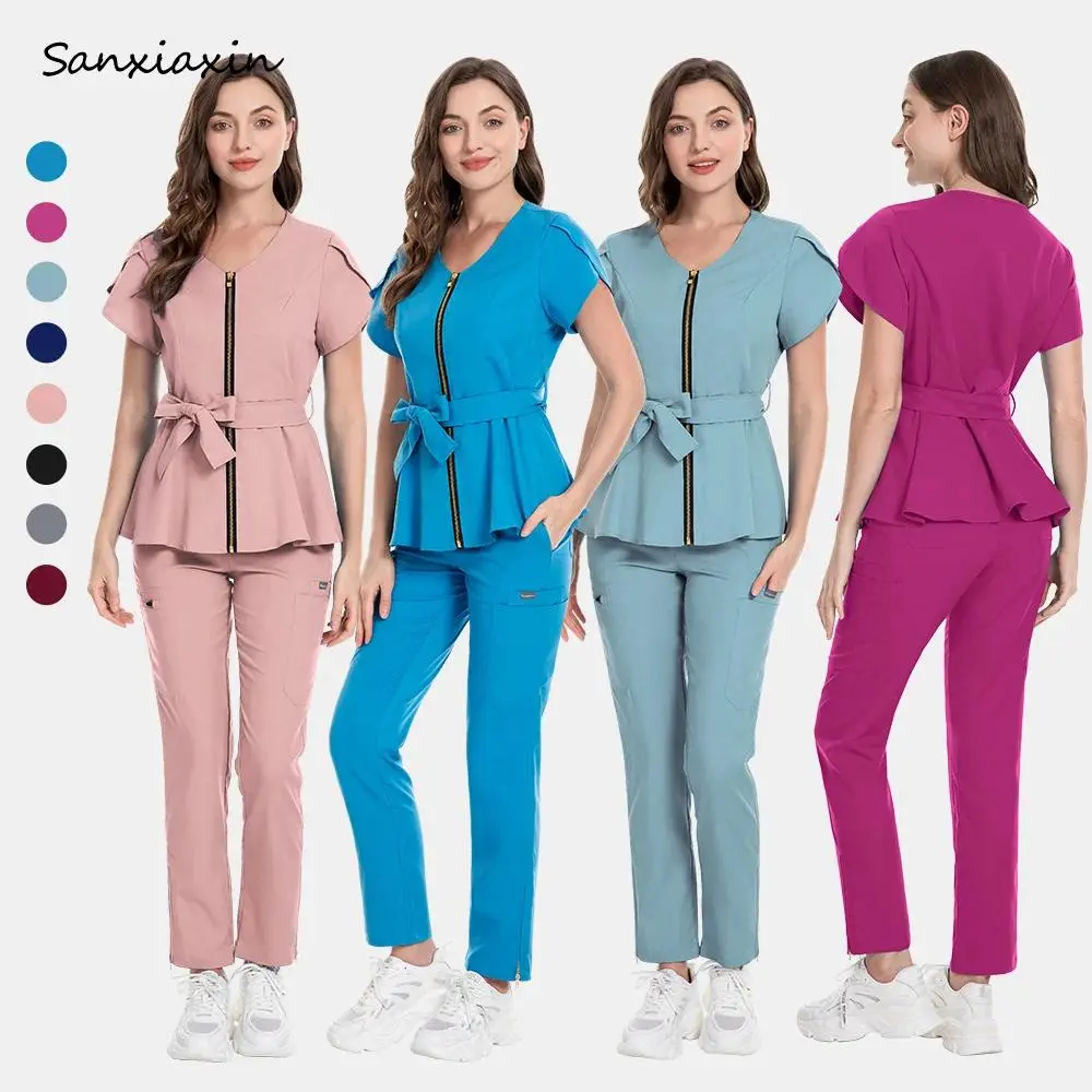 Oral Hospital Medical Suit Health Service Nursing Set Short Sleeve Breathable Scrub Uniform Multicolor Pharmacist Workwear Suits