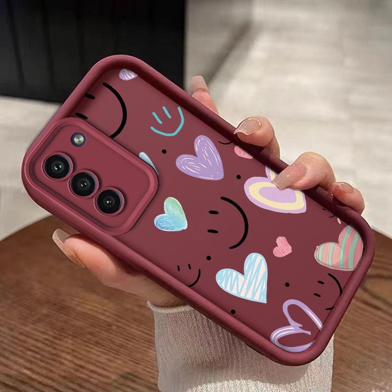 Phone case: Phone Case Suitable for Samsung for Samsung Galaxy S26 S25 S24 S23 S22 S21 Fe Plus Ultra A13 A14 A15 A16 A17 A33 A34 A35 A36 A52 A53 A54 Note20 TPU Protective casing Shockproof Trendy Shell Cute Face And Graffiti heart Back Cover