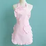 【Black Friday】Cute Ruffle-Trim Apron, Solid Color Fashionable Kitchen Apron, Household Item for Home Cooking #GLOBAL PICKS