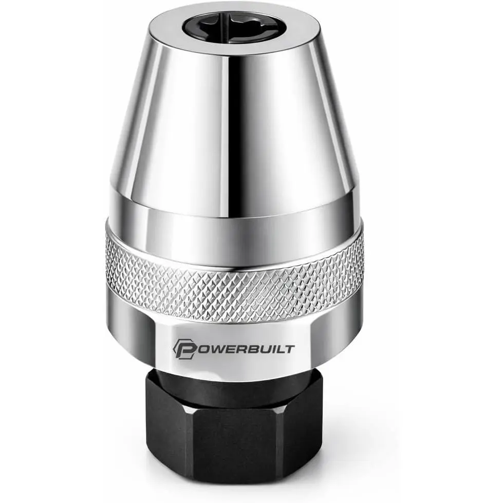 Powerbuil Stud Extractor, Remove Damaged, Grips and Removes Studes 1/4" to 1/2" or 6mm to 12mm, Compact for Tight, 3/8" Drive -‎647794M