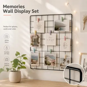 Multifunctional Mesh Organizer with 20 Clips. Works as a memo and display board, great for decorating bedrooms, dorms and offices.