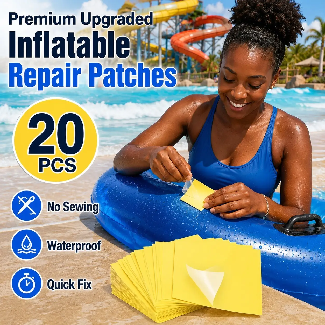 Self Adhesive Waterproof Inflatable Repair Patch, Clear Tpu Leak Fix for Pool Floats, Tents, Air Mattress, Swim Ring, Sleeping Bag