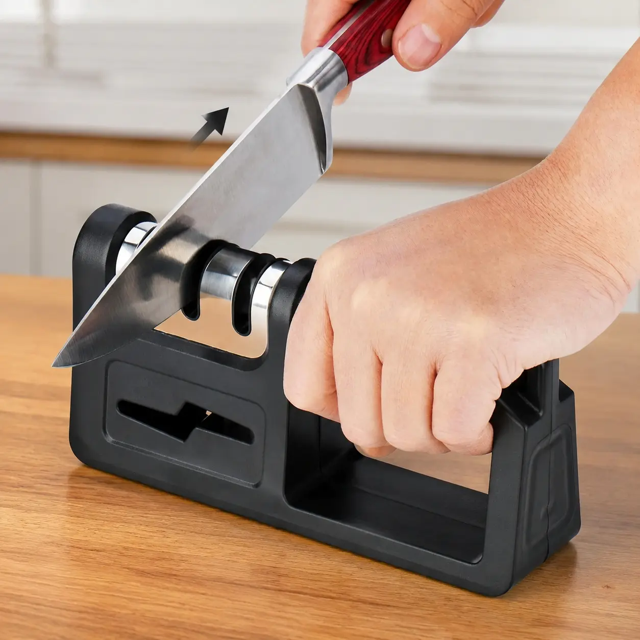 4-in-1 Diamond Ceramic Tungsten Steel Knife Sharpener, Portable Multi-Function Sharpening Stone for Kitchen Hunting Outdoor Tools, Professional Manual Sharpening Kit with High Hardness Scissors Polisher