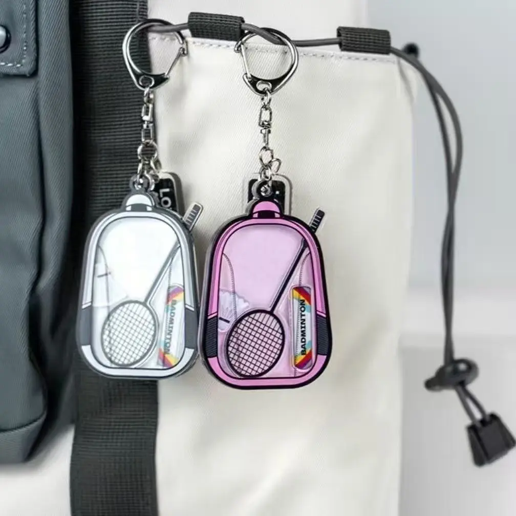 Cute Badminton Themed Shaker Pendant Backpack Bag Charm Lightweight Sports Peripheral Commemorative Souvenir Gift For Couples Best Friends Badminton Fans Daily Use
