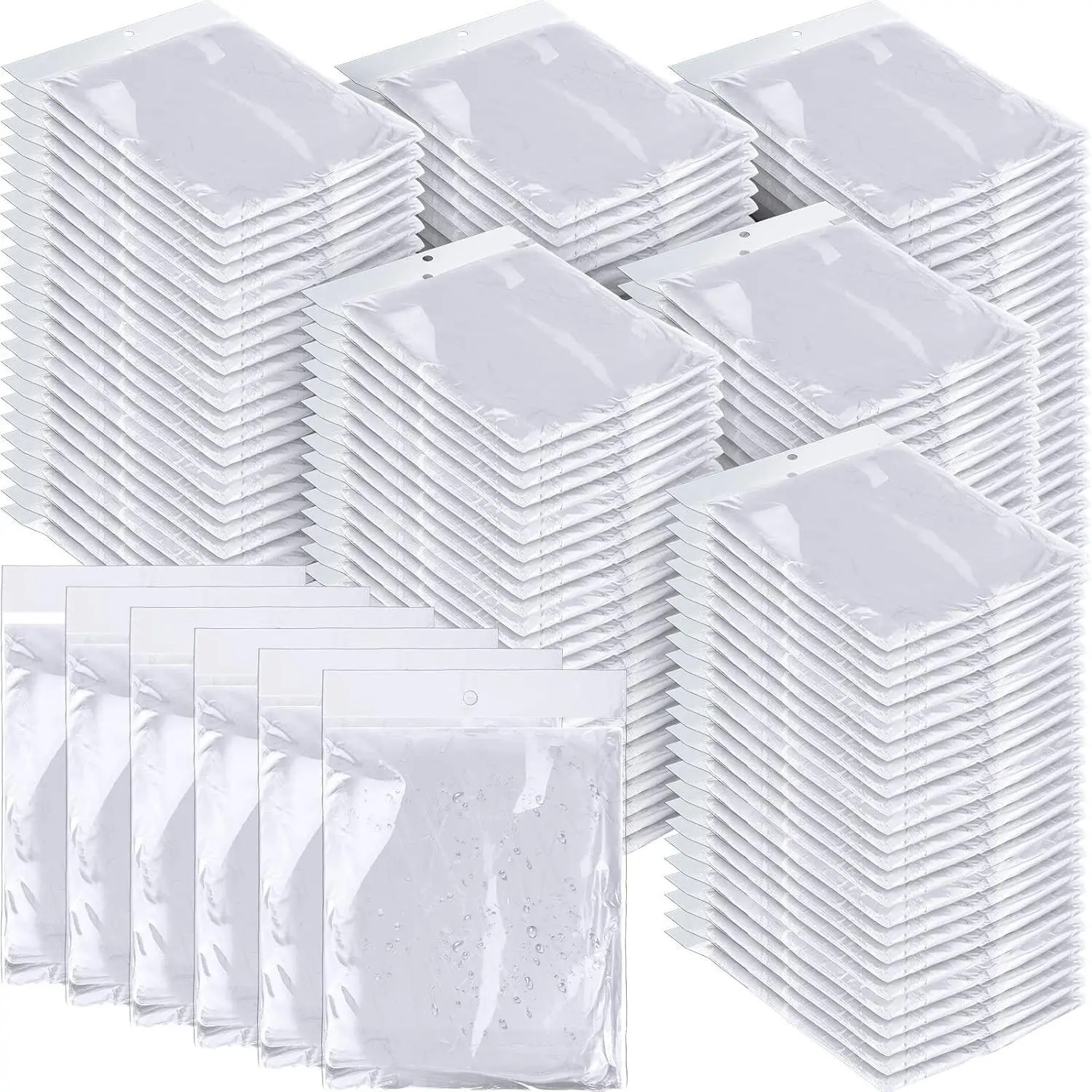 100 Pack of Adult Rain Ponchos with Hood Disposable Plastic Rain Ponchos Bulk Emergency Raincoat for Men Women Adult