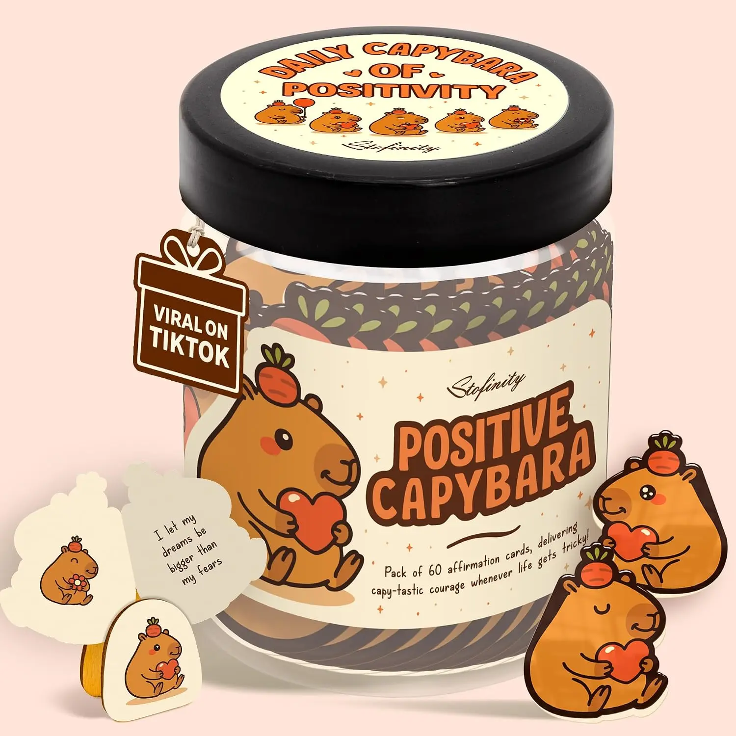 Emotional Support Capybara Gifts For Girl - Capybara Capybara Easter Basket Stuffers for , Graduation  For College Students, Positive Affirmation Jar for Teens, , Daughter, Son