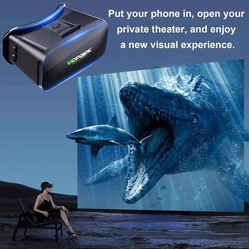 Virtual Reality 3D VR Headset, Anti-Blue Light Adjustable 3D Helmets For iPhone,Android (4.5” to 6.7” inch) With Controller (Black)