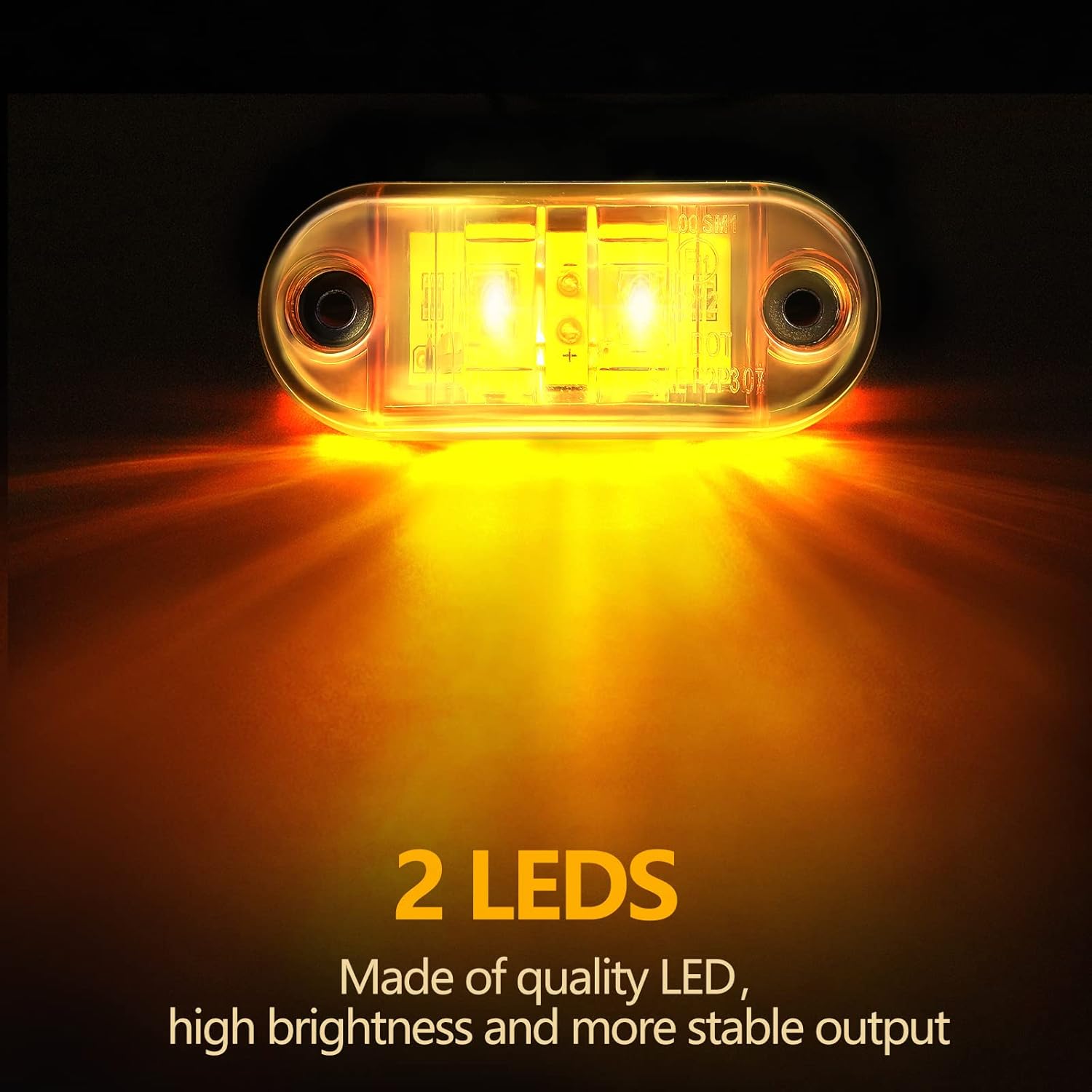 10 count 2.5 Inch LED Trailer Lights 2 Diode Waterproof LED Trailer Side Marker Lights Oval Signal Running Lights For Truck Boat RV 10 count 2.5 Inch LED Trailer Lights 2 Diode Waterproof LED Trailer Side Marker Lights Oval Signal Running Lights For Truck Boat RV