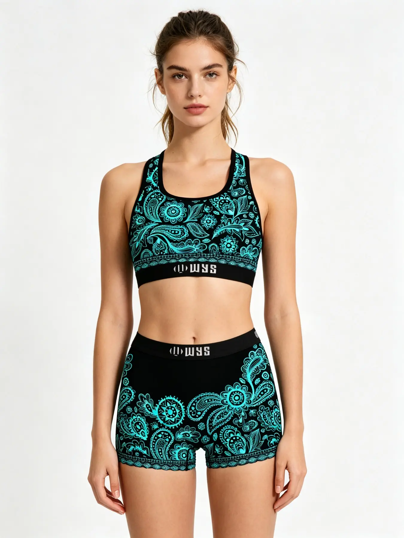 Women's Sport Bra Set, Butterfly Print, Full Coverage, Slim-Fitting, Breathable, Comfortable, Ideal for Running, Gym, Swimming, Workout Sets