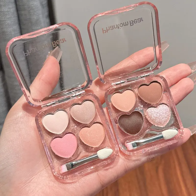 Four-Color Eyeshadow Palette, Matte and Shimmer, Affordable Daily Use, Perfect for Women, Eye Makeup Essentials, Budget-Friendly