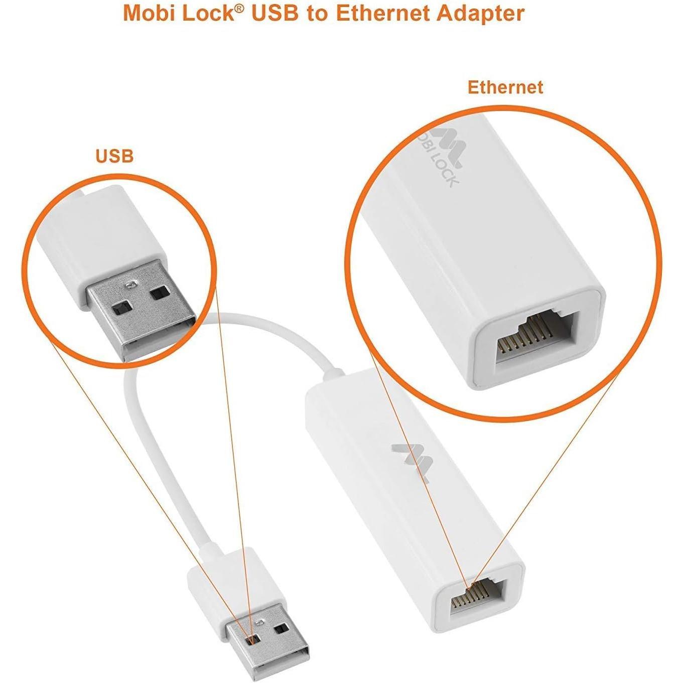 USB Ethernet LAN Network Adapter Compatible with Laptops and  USB 2.0 Compatible Computers Including Windows 7 to 11 Vista  OS X and macOS - by