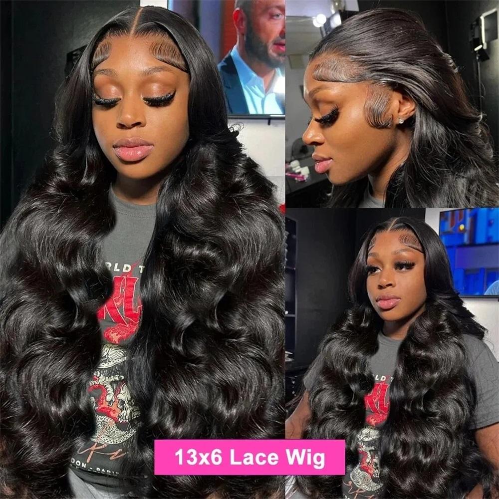 Bling Hair 34 36In Deep Wave Transparent Lace Wig Human Hair 13x4 13x6 Water Wave HD Lace Frontal Human Hair Wigs For Women Brazilian Remy Hair Natural Hairline Natural Black 180% #TikTokShopBlackFriday