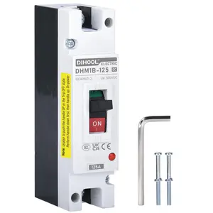 125 Amp DC Breaker, Battery Disconnect Switch 500V, Thermal Magnetic Trip for Solar, Main Power, UPS