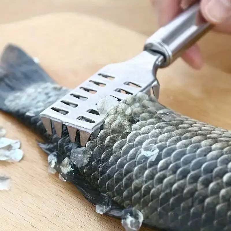 Stainless Steel Fish Scale Remover Tool, Efficient Fish Scale Scraper, Easy and Quick Removal, Durable Design for Kitchen Use, Kitchenware