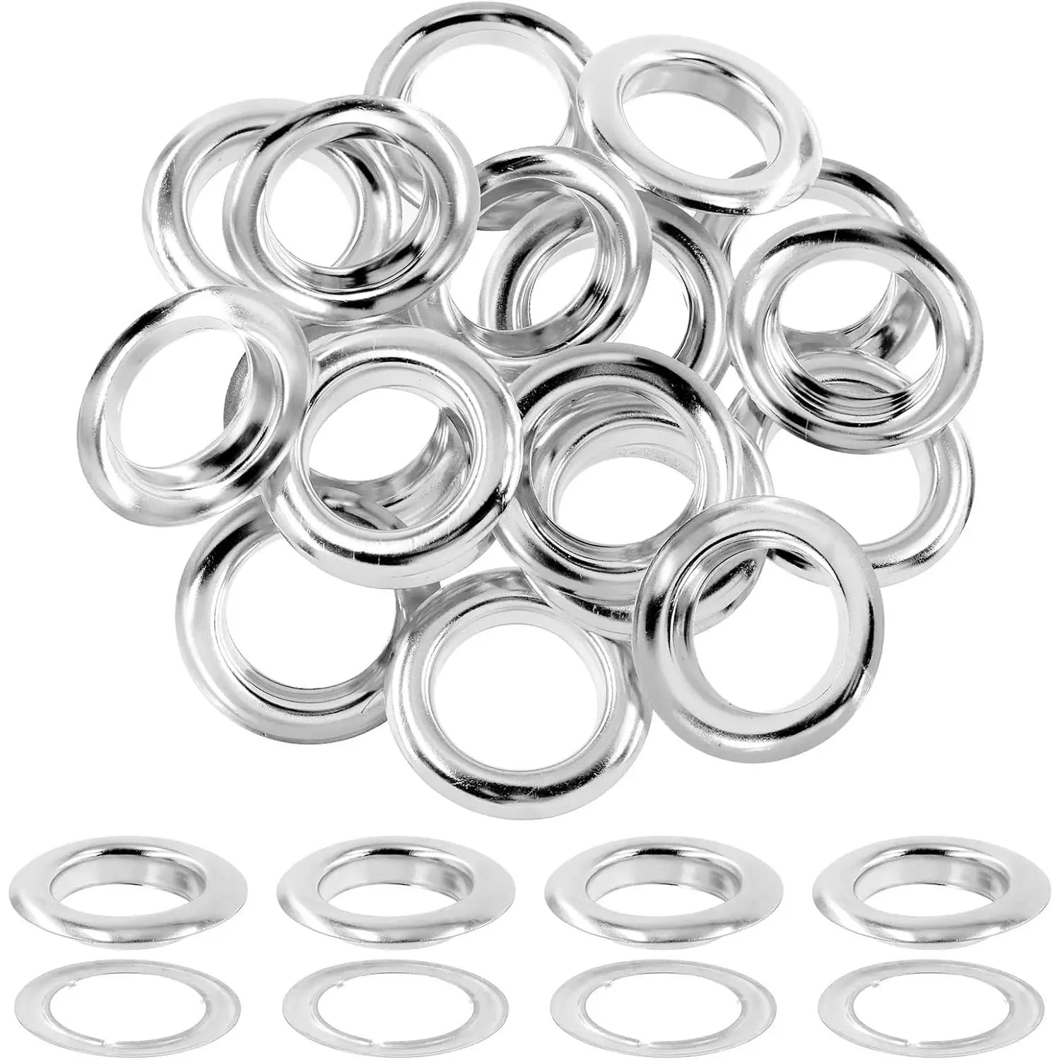 40 count 1 Inch - 25mm  Thicken Grommet Eyelets Metal Eyelets with Washers  Kit, Hole Self Backing Eyelet for Bead Cores, Clothes, Leather, Canvas