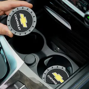 2pcs Car Cup Holder Coaster, Anti Slip Silicone Pad, for Chevrolet Chevy Trax Sonic Silverado Corsa Volt Malibu, Auto Accessories