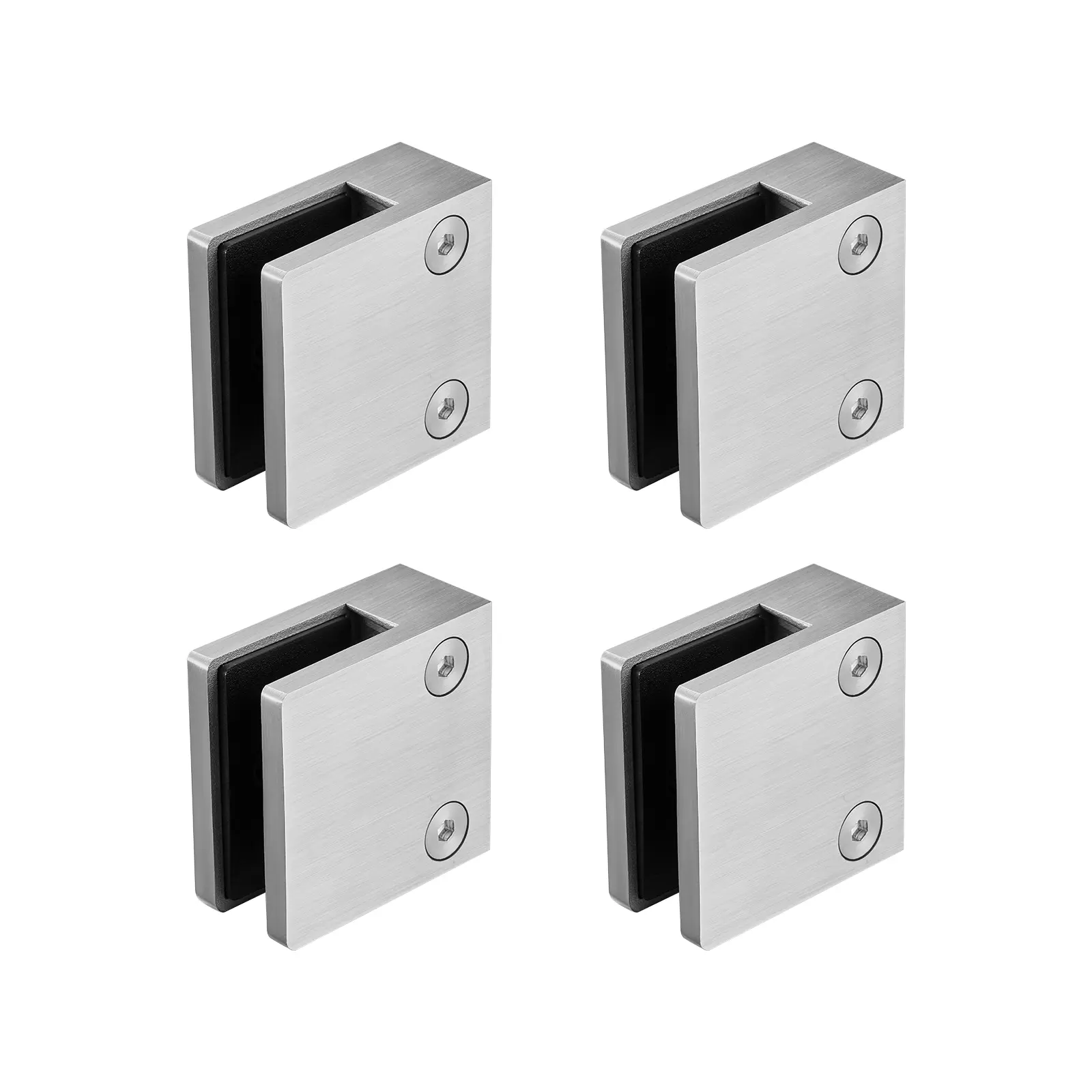 Glass Clamp, Square Glass Railing Bracket for Tempered Glass, SUS304 Stainless Steel Construction, Glass Shelf Bracket for Balcony, Quick Installation