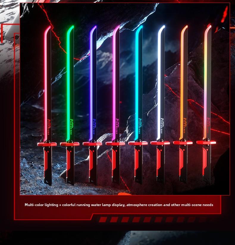 31.5" Cyberpunk Drifter Spark Neon Lightsaber with Spark Blade Sound & Fog 8-Color Streaming Light Type-C Rechargeable for Rave Cosplay & Display – Kids’ Favorite Gift