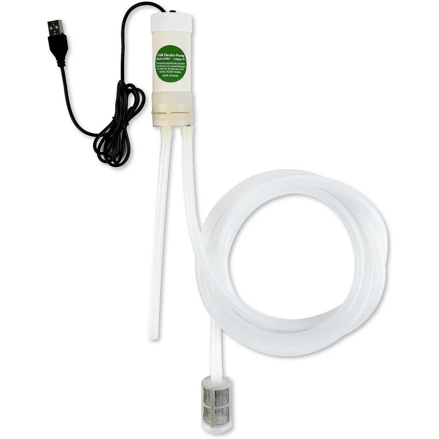 Portable USB Electric Auto Siphon Self-Priming Pump for Home Brew Wine Beer and Kombucha Water Transfer Pump Kit, 2L/Min Low Noise with Food-Grade 6.5FT hose