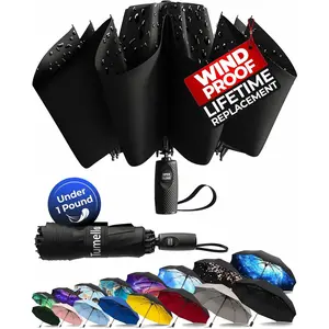 Inverted Windproof Umbrella, Large, Strong, Light, Portable, Automatic Reverse Folding Rain Umbrella, Durable Premium Grip, Fits Car & Backpack