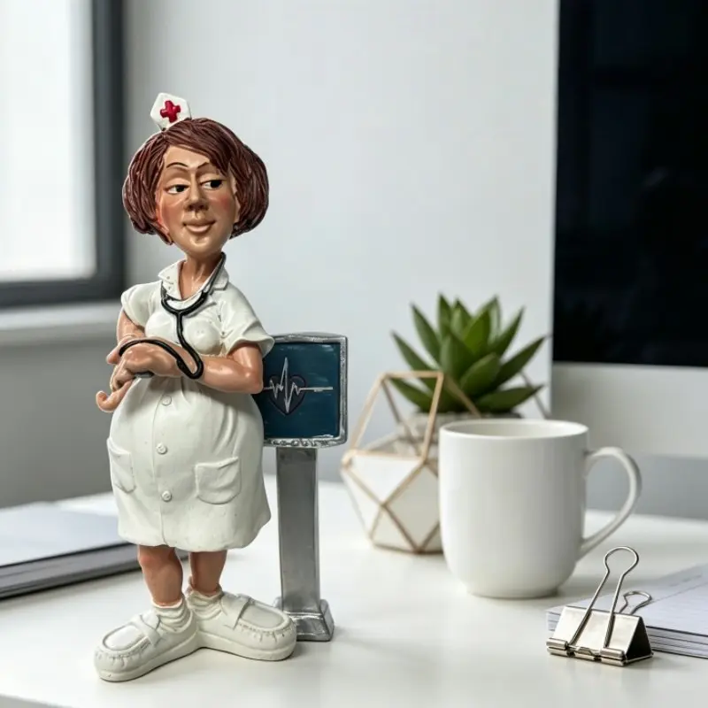 Creative Nurse Resin Craft, Nurse Figurine, Medical Worker Statue, Nursing Graduate Gift, Gratitude Memorial Present