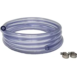 5/16-Inch ID 9/16-Inch OD Crystal Clear Food Grade Vinyl Tubing, 10 FT, CO2 Gas Hose with 2 Hose Clamps, for Homebrewing, Beer Line, Kegerator, Draft Systems Air Hose, Made in USA