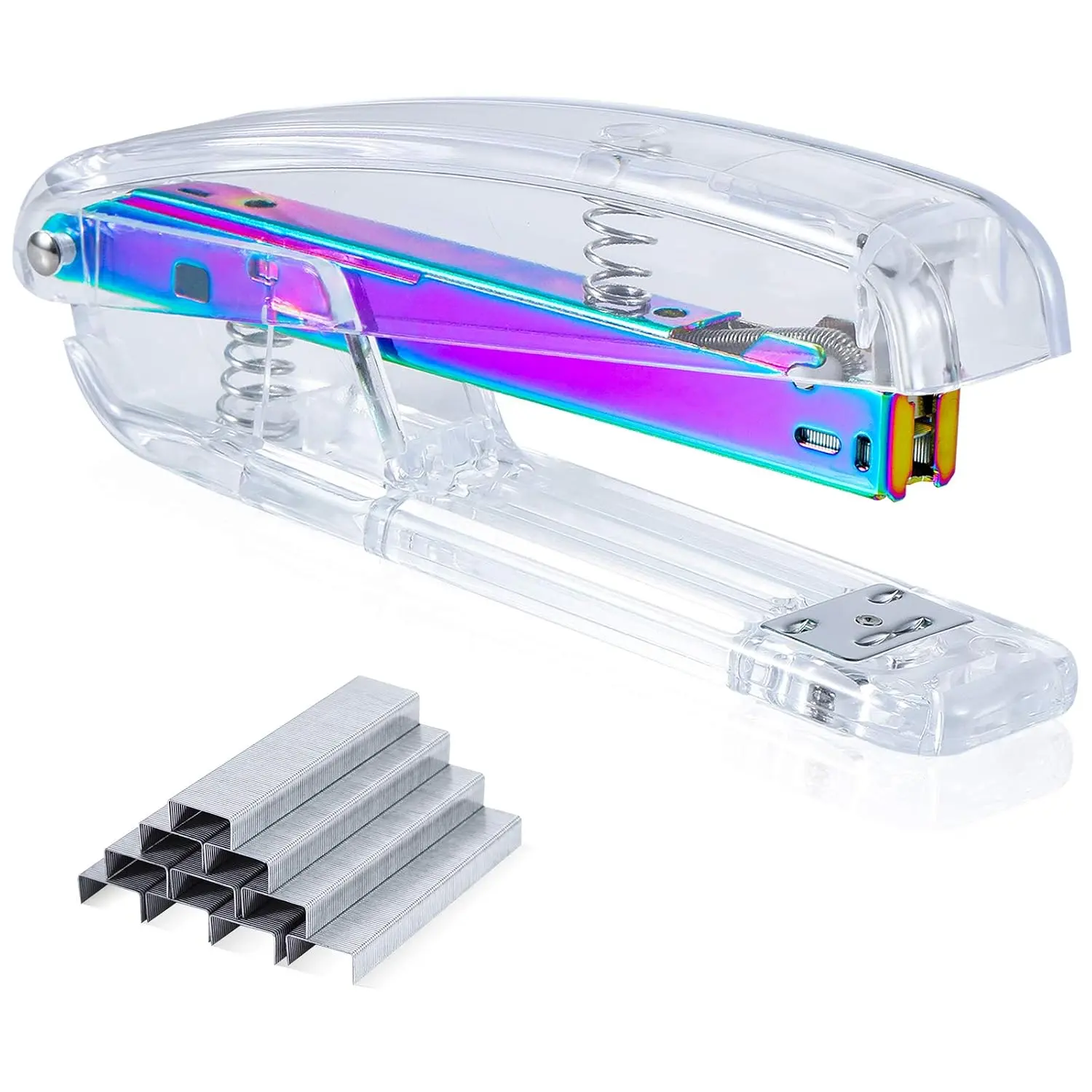 Multicolor Steel Body Stapler with Anti-Jam Durable Spring, Smooth Binding for Office & School Use (Includes 1000 Staples)