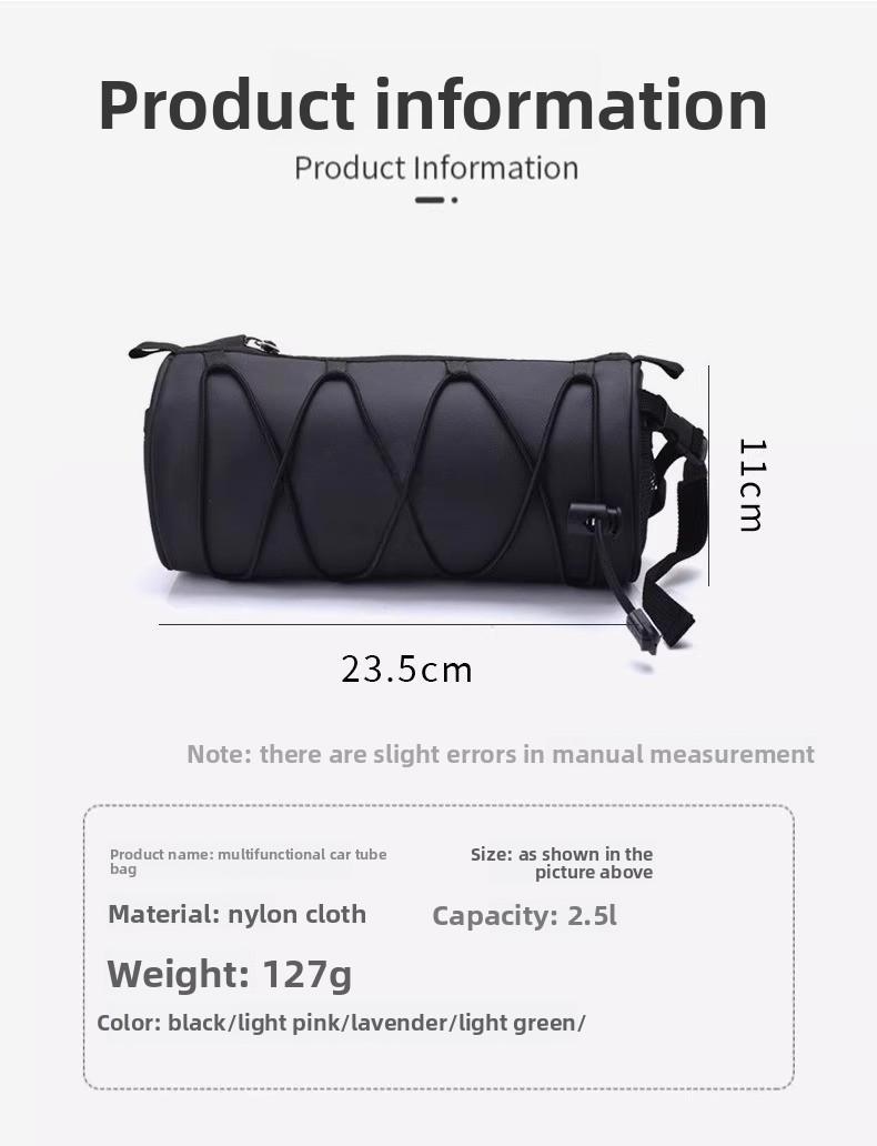 Nylon Fabric Road Bike Bag 2.5L Waterproof Multifunctional Cycling Bag in Purple Black Green Pink 23.5x11cm