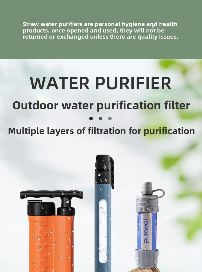 Portable Water Filter Straw Ultrafiltration Membrane for Outdoor Camping Hiking Travel Survival Emergency Water Purification System Lightweight Filtration Device