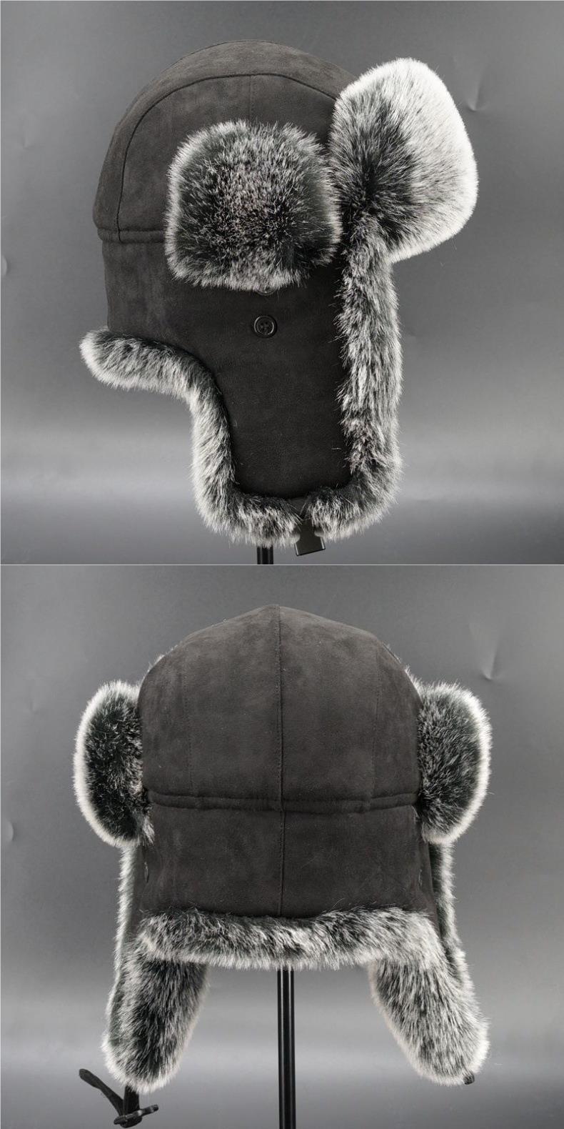 Men's Winter Ushanka Earflap Trooper Hat Aviator Windproof Hat Faux Fur Warm Hat Ski Beanies Cap Berets Skull caps