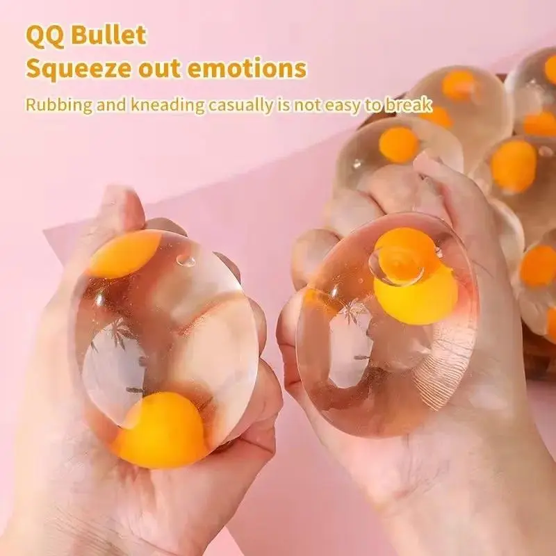 Transparent Silicone Taba Squishy Egg Yolk Pinch Ball, Stress-Resistant Water Bubble Squeeze Toy, Gel Squishies Party Gift for Kids (Home & Festive Party Supplies), Gel Squishies Party Gifts
