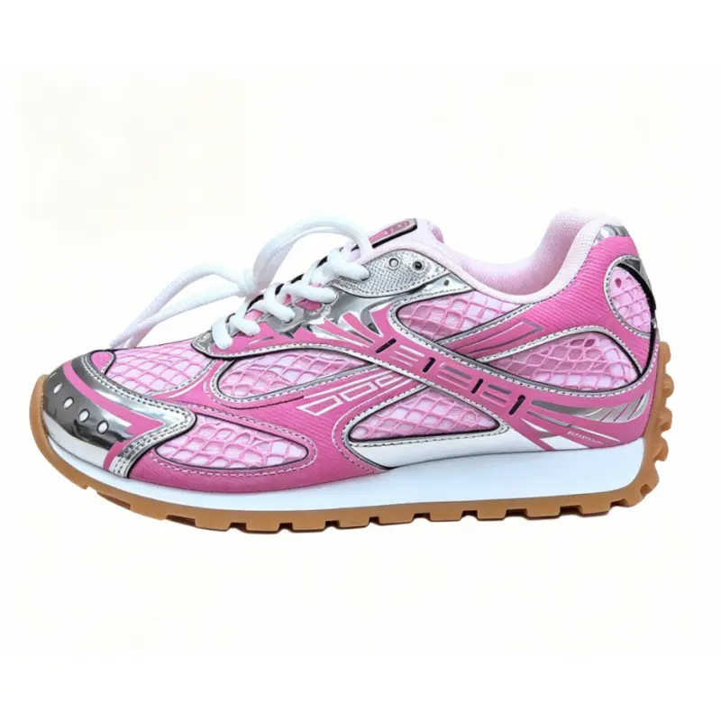 Women's Pink Chunky Dad Sneakers, Casual Platform Sports Shoes with Comfortable Mesh Upper and Pigskin Rubber Sole, Walking Shoes, Athletic, Footwear, Casual Trainers, Pig Skin