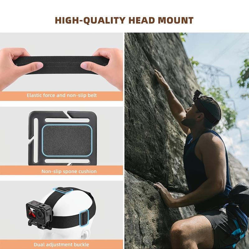 6-in-1 Chest Phone Mount Kit for Sports & Action Cameras, Adjustable Harness Strap for Phone/Osmo Action, Includes Camera Accessories & Device Mount, Hands-Free POV Shooting for Vlogging, Cycling, Hiking